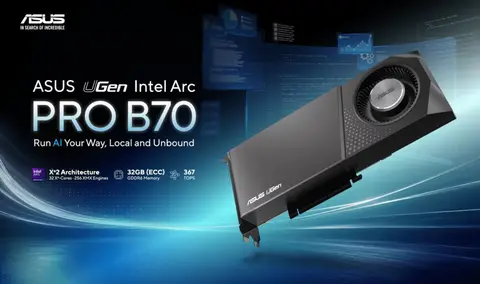 ASUS UGen Intel Arc Pro B70 32GB AI üçin ýokary kuwwatly grafika kartasyny çykardy